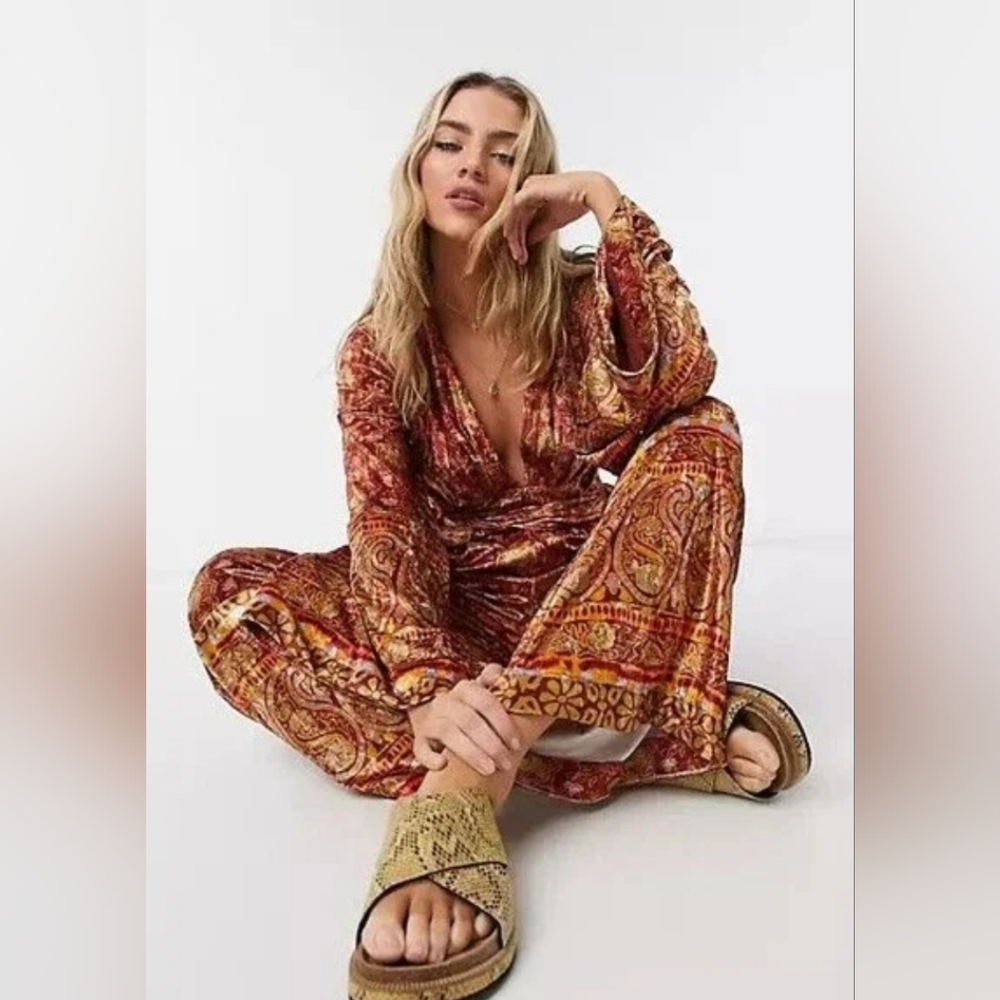 Free People Harper Printed One Piece Jumpsuit